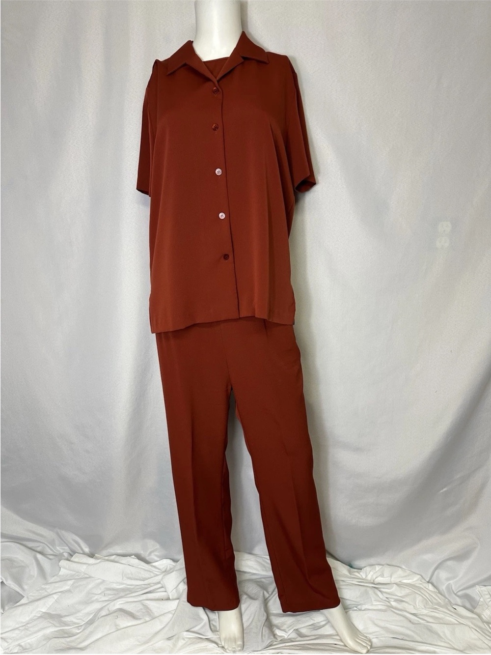 VINTAGE DRAPER & DAMONS 3 PIECE PANT SET SIZE MEDIUM RUST COLORED